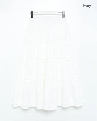 Frilled Can-Can Long Skirt