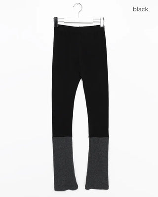 Rib-knit warmer layered leggings