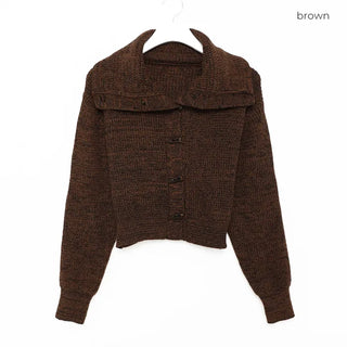 Big Collar Knit Cardigan