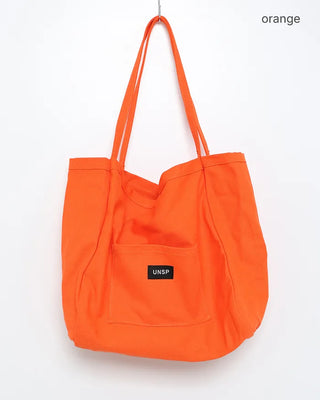Square Pocket Big Color Canvas Tote Bag