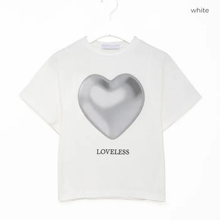 Heart print short-sleeved T-shirt