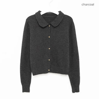 Gold button collar cardigan