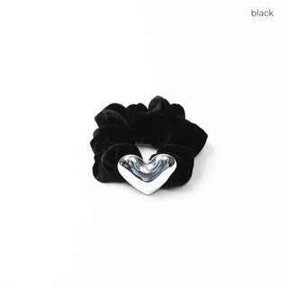 Velvet heart hair tie