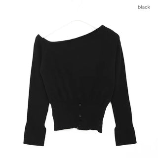 Slit Point Off-Shoulder Knit