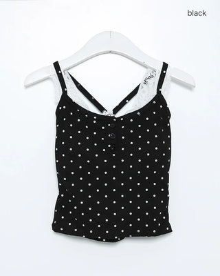 Cup-attached polka dot camisole