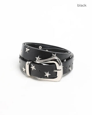 Square buckle star stud belt