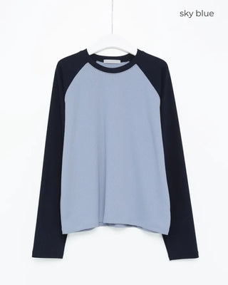 Raglan Shoulder Ribbed Long T-Shirt