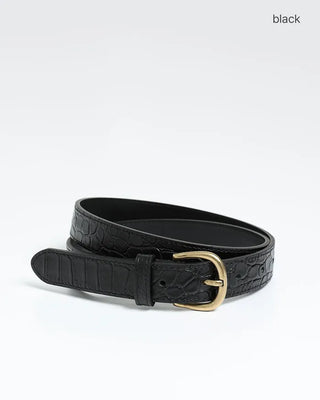 Crocodile oval buckle belt
