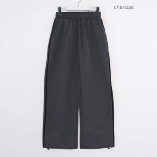Unisex two-tone wide-leg elastic waist pants