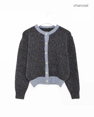Two-tone point round cardigan