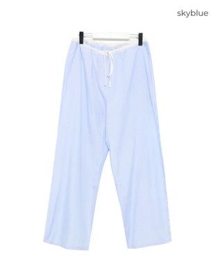 Two-tone striped string pants