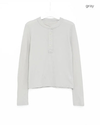 Cut-off Henley neck slim long cutsew