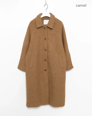 Boucle Collar Long Coat