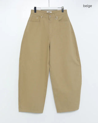 (Unisex) Wide Curved Cotton Pants