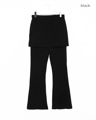 Wrap bootcut ribbed pants