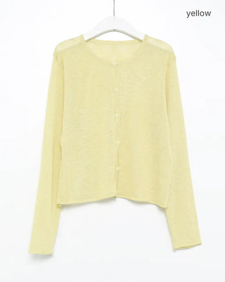 Cut-off hem viscose summer cardigan