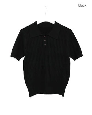 Cable knit short-sleeved sweater