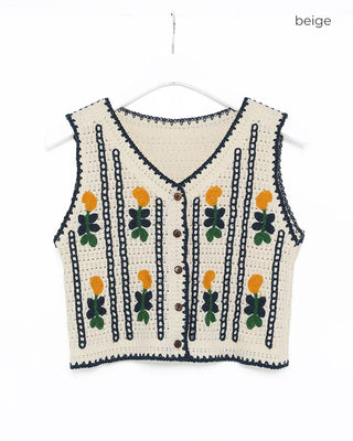 Flower Crochet Knit Vest