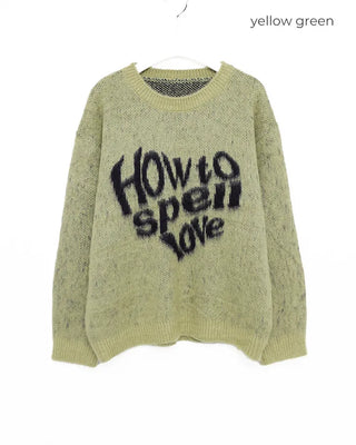 Heart Lettering Hair Loose Sweater