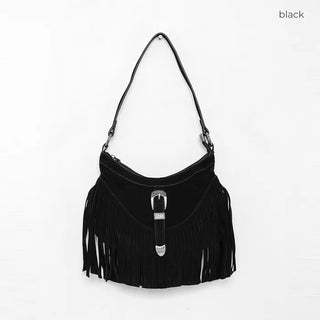 Tassel suede bag