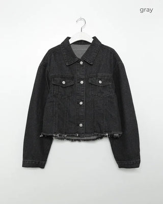 Crop-fit denim jacket