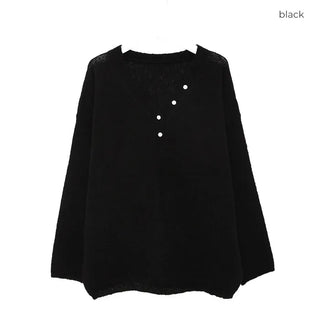 Half-open button knit