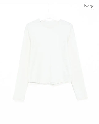 Round hem cotton long t-shirt