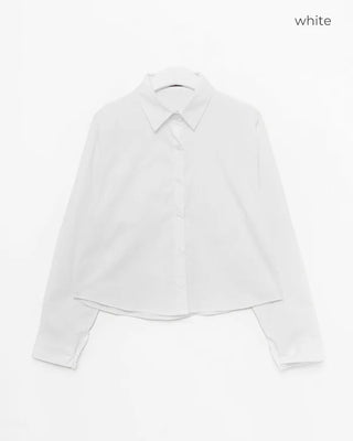 Point pocket cropped shirt