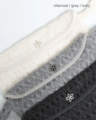 Flower Diamond Lace Waist Pouch