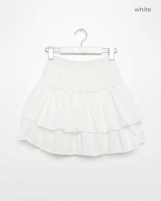 Frilled slit can-can mini skirt