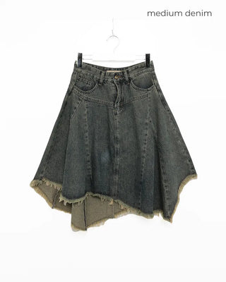 Asymmetrical denim skirt