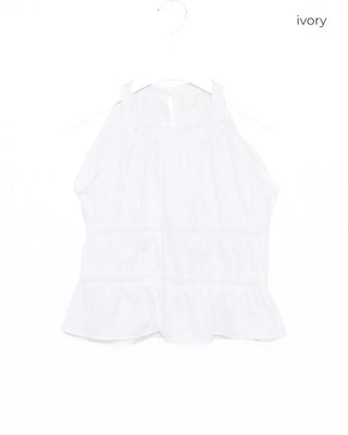 Shirred halter neck blouse