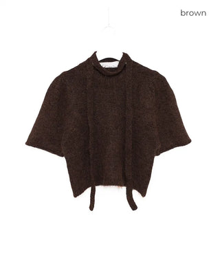 Long tie & short-sleeve knit set