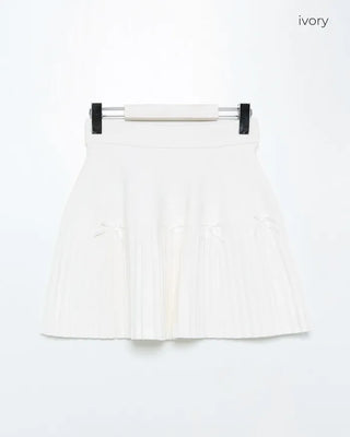 Ribbon detail pleated mini skirt