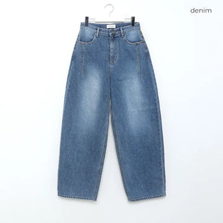 Dart detail balloon denim pants