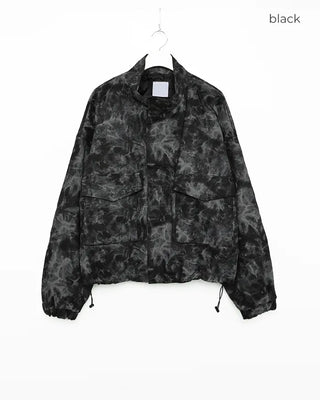 Tie-dye cropped military jacket