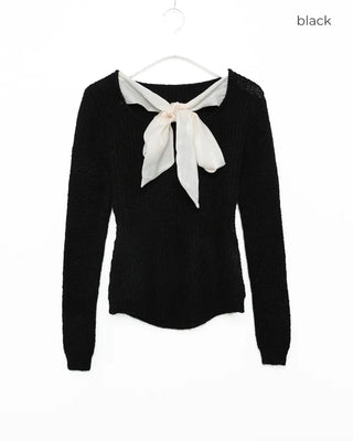 Back ribbon detail knit