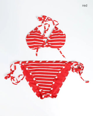 Bordered string bikini