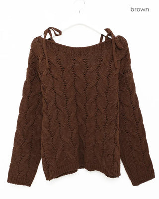 Shoulder ribbon knit