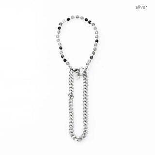 Chain bead layered bracelet
