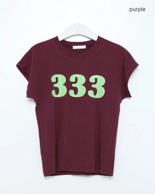 333 Lettering French Sleeve T-Shirt