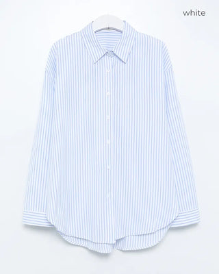 Pencil double stripe side round slit shirt