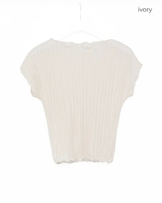 Pleated Wave Half Sleeve T-Shirt