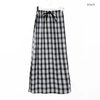 Checked Easy Long Skirt