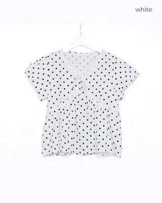 Polka Dot Ribbon Blouse
