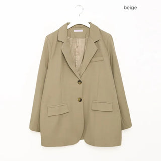 Oversized button-down single jacket