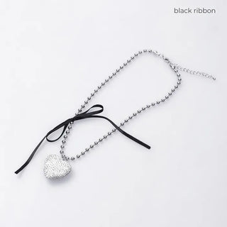 Big Heart Ribbon Necklace