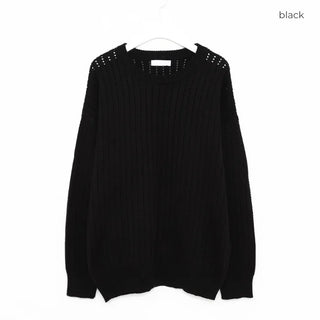 Round neck perforated knit
