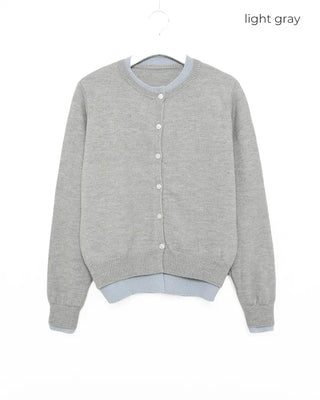 Round neck layered cardigan