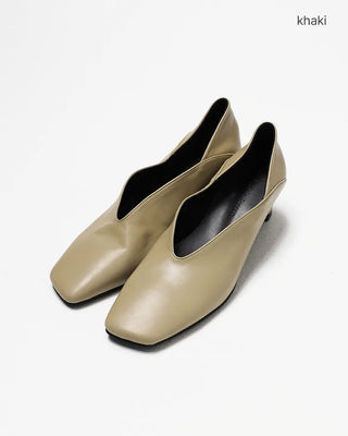 Mid-heel loafer pumps